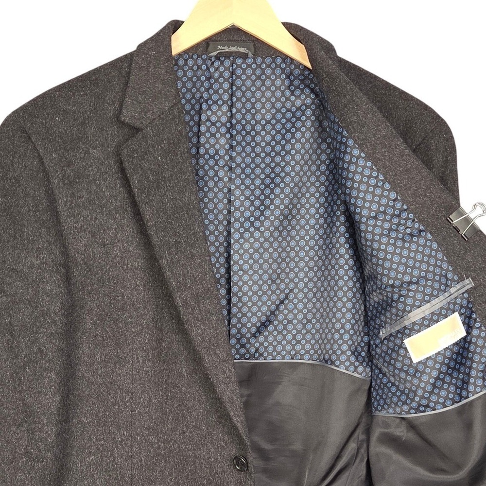 Michael Kors Sport Coat Mens 42R Charcoal Gray 100% Camel Hair Blazer Two Button